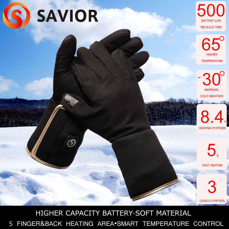 Savior heated glove liner for winter use riding biking fishing outdoor sports 3 levels control 3-6 hours heating SHGS05G Hot DHL - Elliott's Outdoor Store