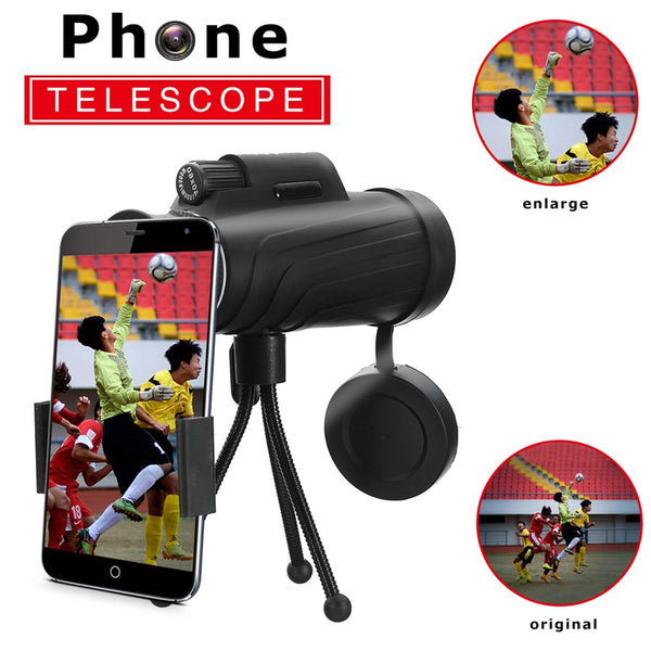 40X60 HD Zoom Monocular Telescope w/ Tripod & Universal Phone Clip - Elliott's Outdoor Store